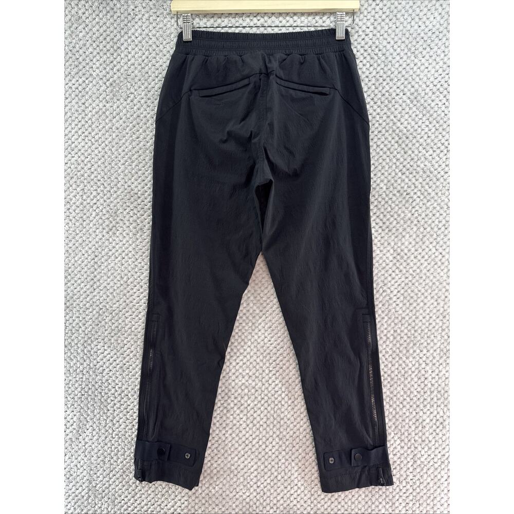 Athleta Trekkie Pant Womens 2 Black Stretchy Pull-On Pockets Zip Adjustable Hem - Picture 3 of 10